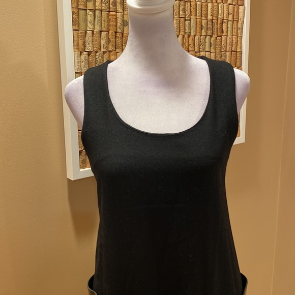 NWT. Love Wool Black Drop Waist Dress with Patent Belt & Front Pockets - Picture 2 of 16